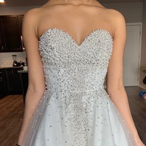 Beautiful White beaded formal dress